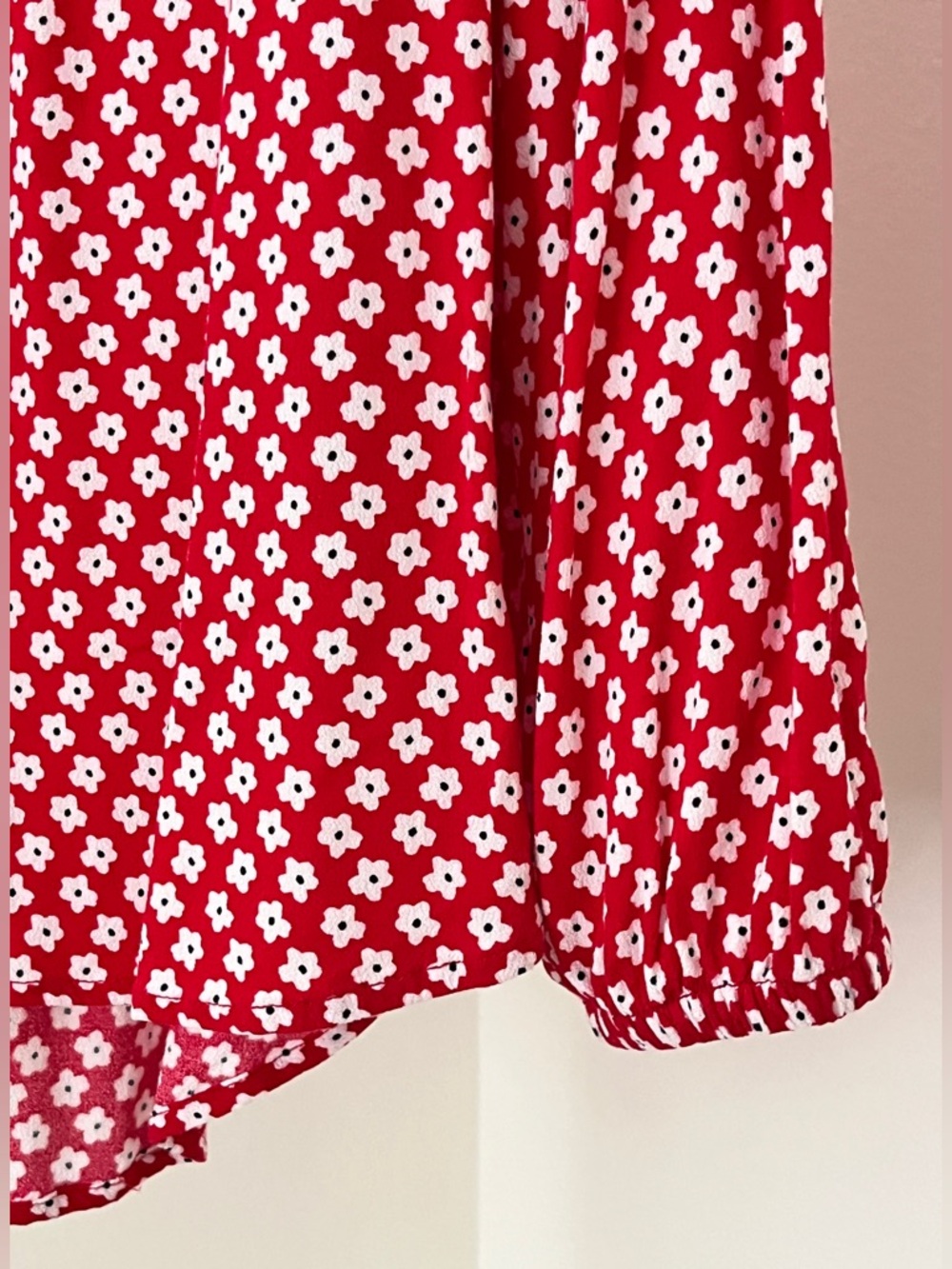 ❤️ Tommy Hilfiger Red Daisy Print Blouse | Classic Preppy Chic | Large - Picture 5 of 12